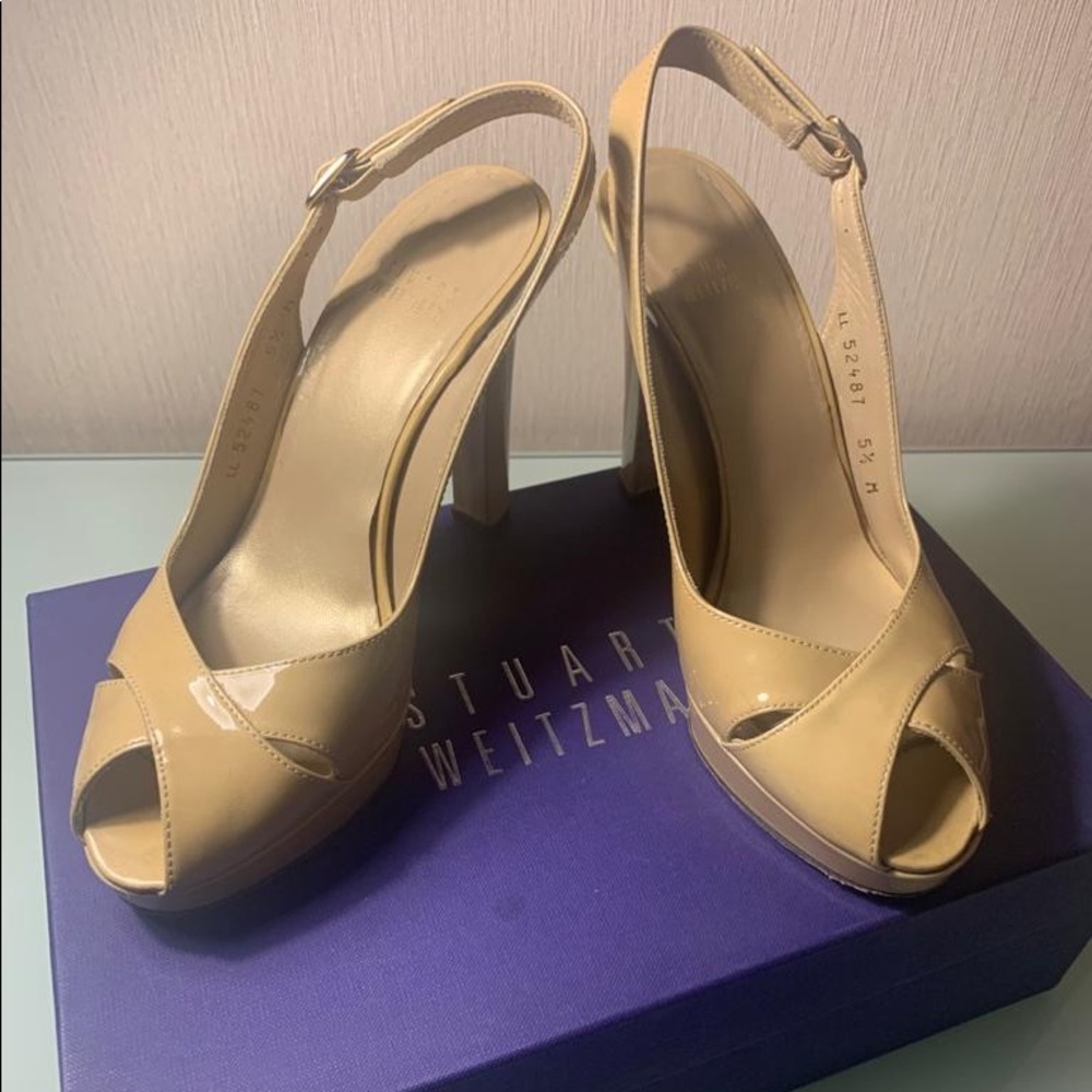 Stuart Weitzman Nude platform sandals